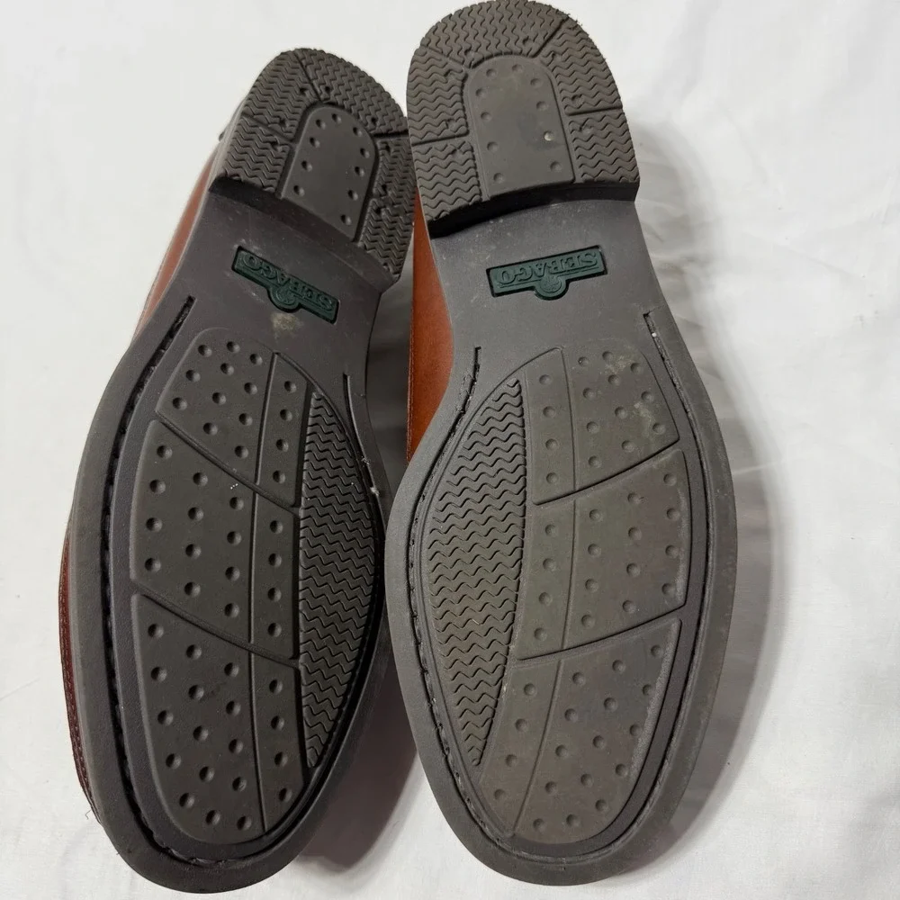 New Vintage Sebago Broadway Loafers Leather Shoes Brown Men's Size 13D USA Made